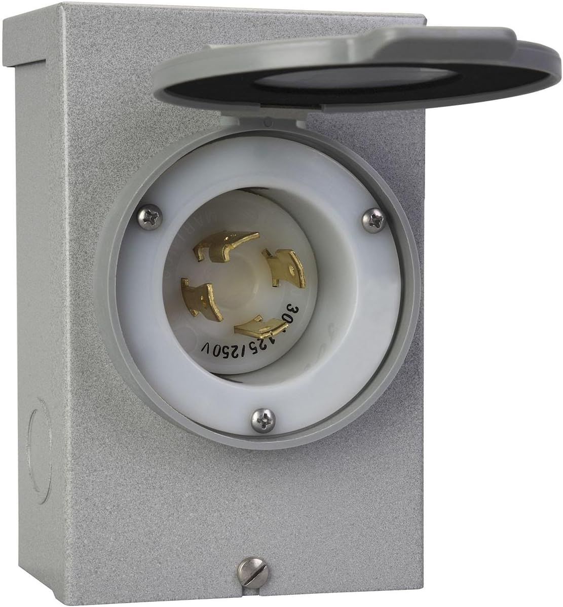 Reliance Controls Generators Up to 7,500 Running Watts PB30 30-Amp NEMA 3R Power Inlet Box, Gray Pack of 2