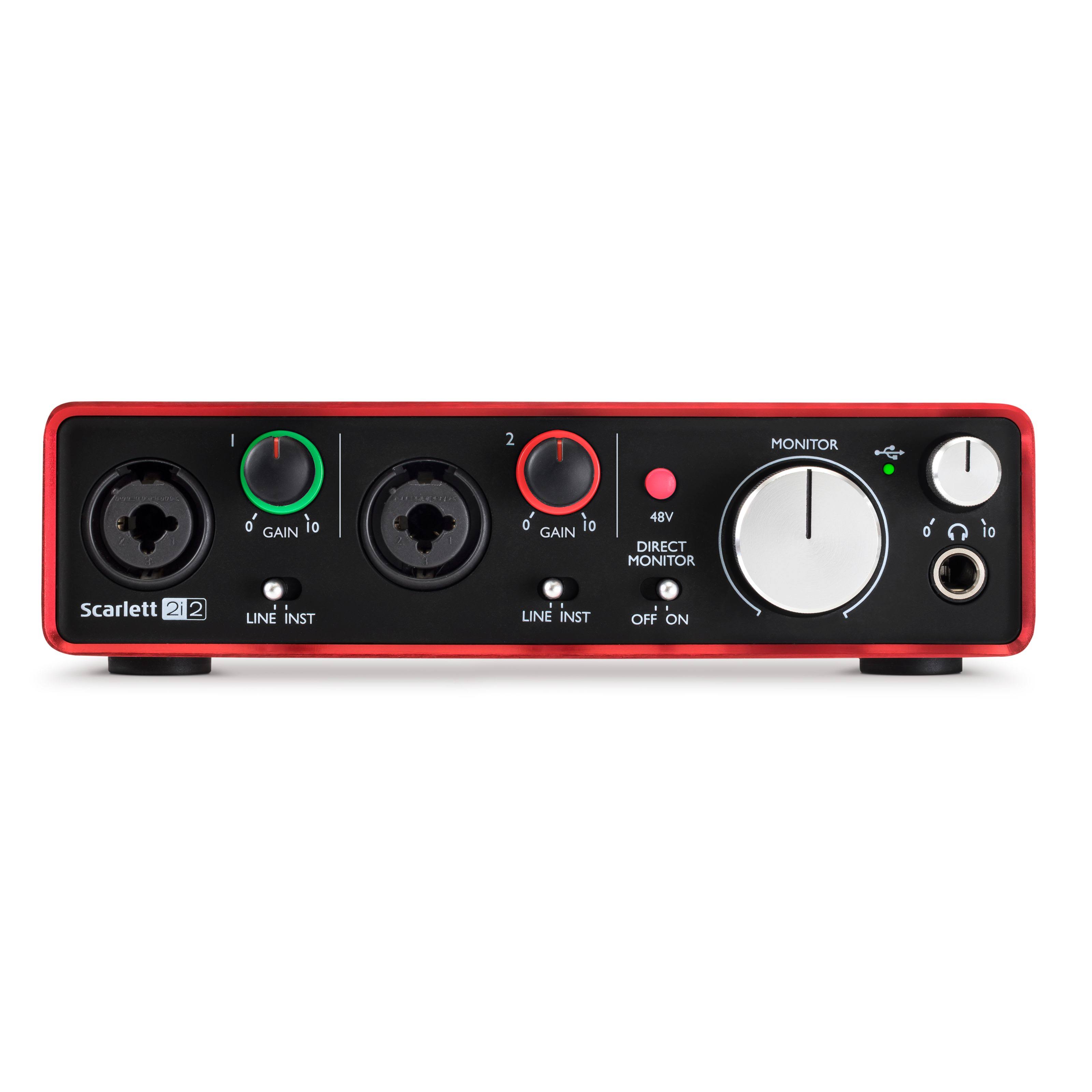 Focusrite Scarlett 2i2 USB Audio Interface - Red