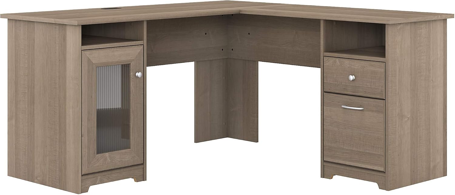 Bush Furniture Cabot L Shaped Computer Desk, Heather Gray