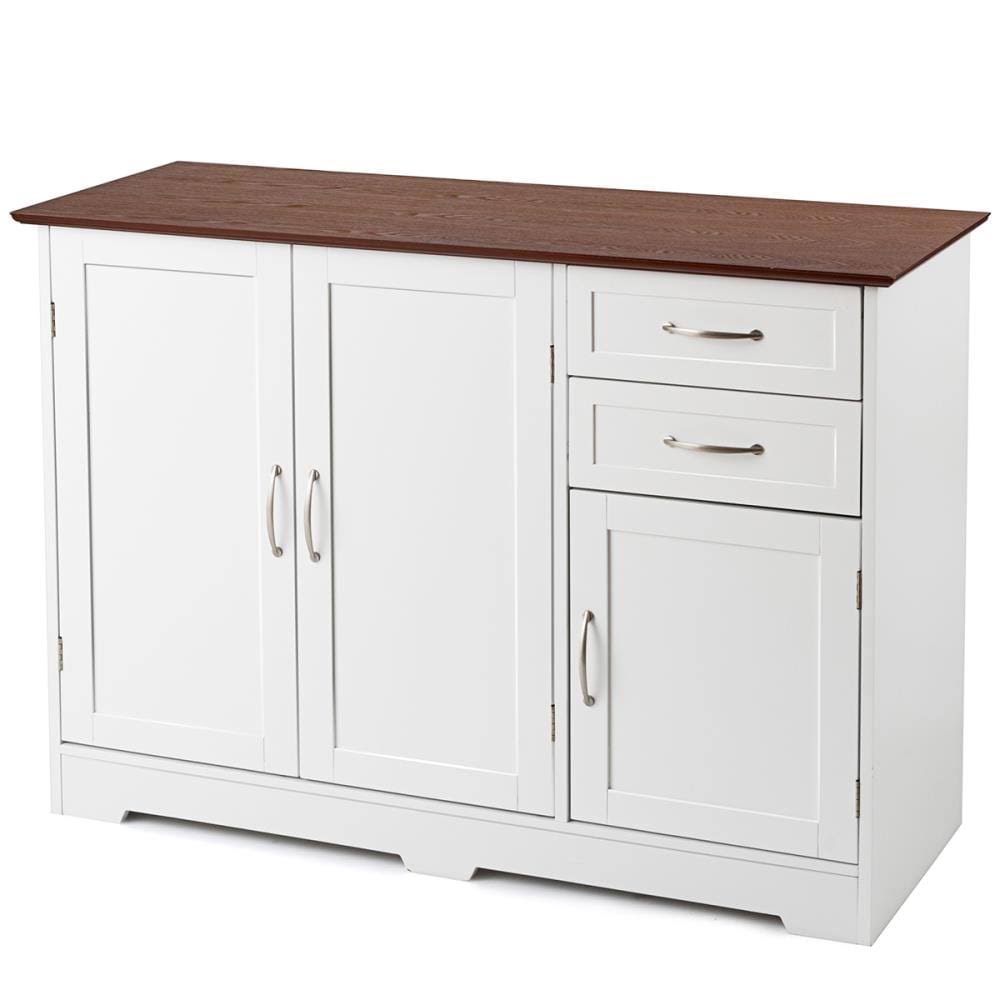 CASAINC Buffet Storage Cabinet Kitchen Sideboard with 2 Drawers in White | WF-HW65638-LA