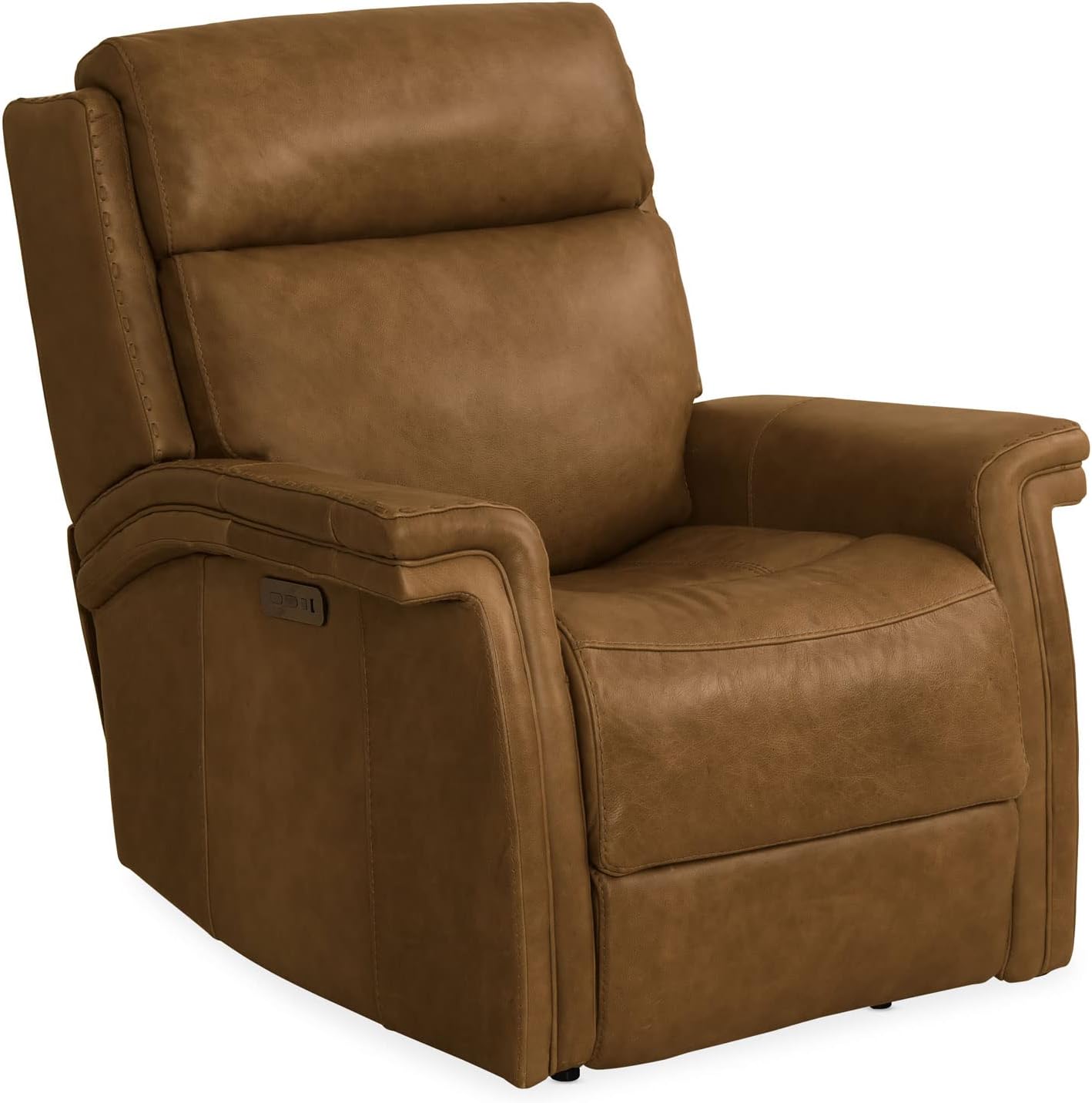 Hooker Furniture Poise Power Leather Recliner w/Power Headrest in Brown