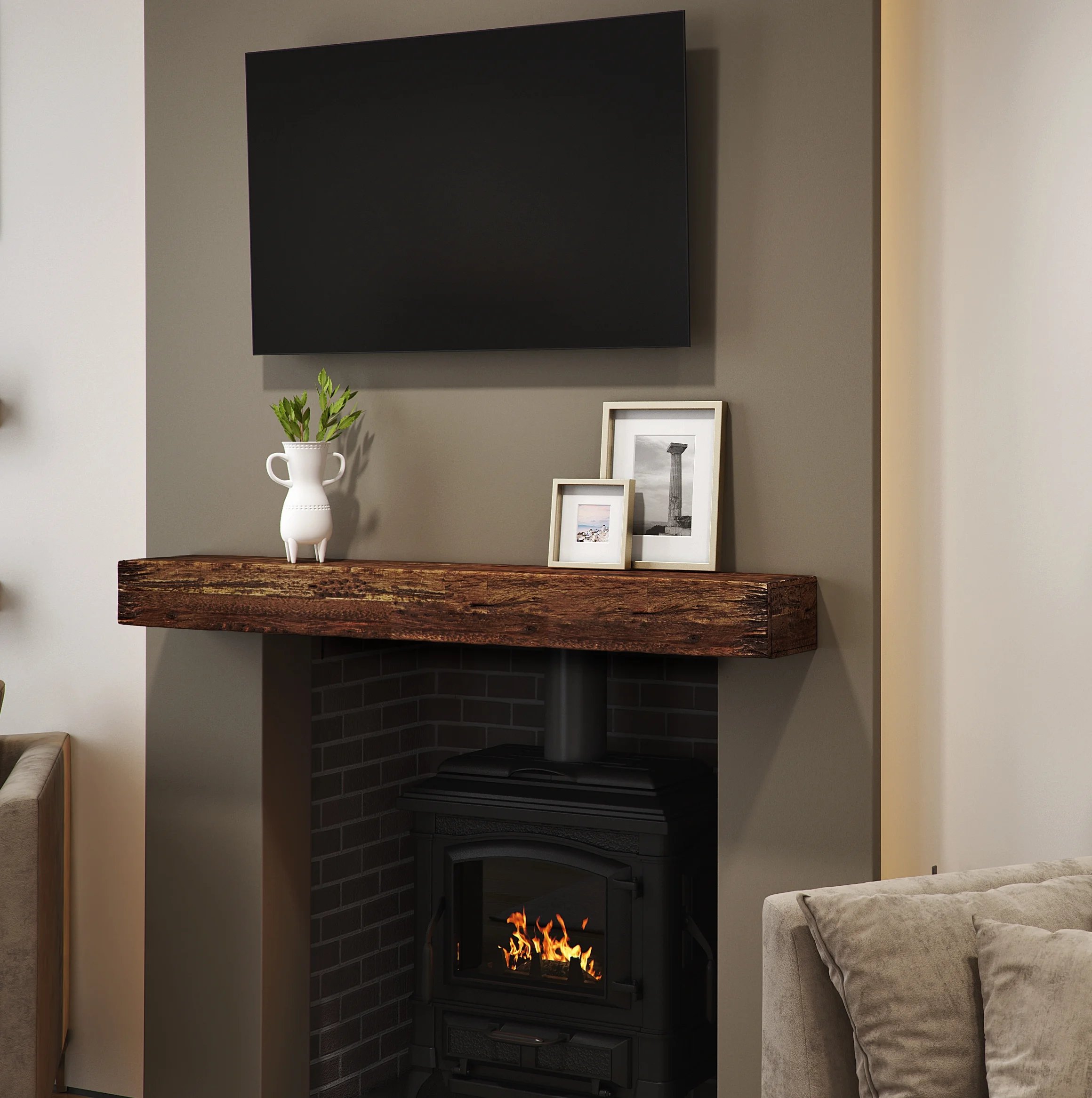 Northbeam Fireplace Mantel Wall Shelf Beam 60-inch