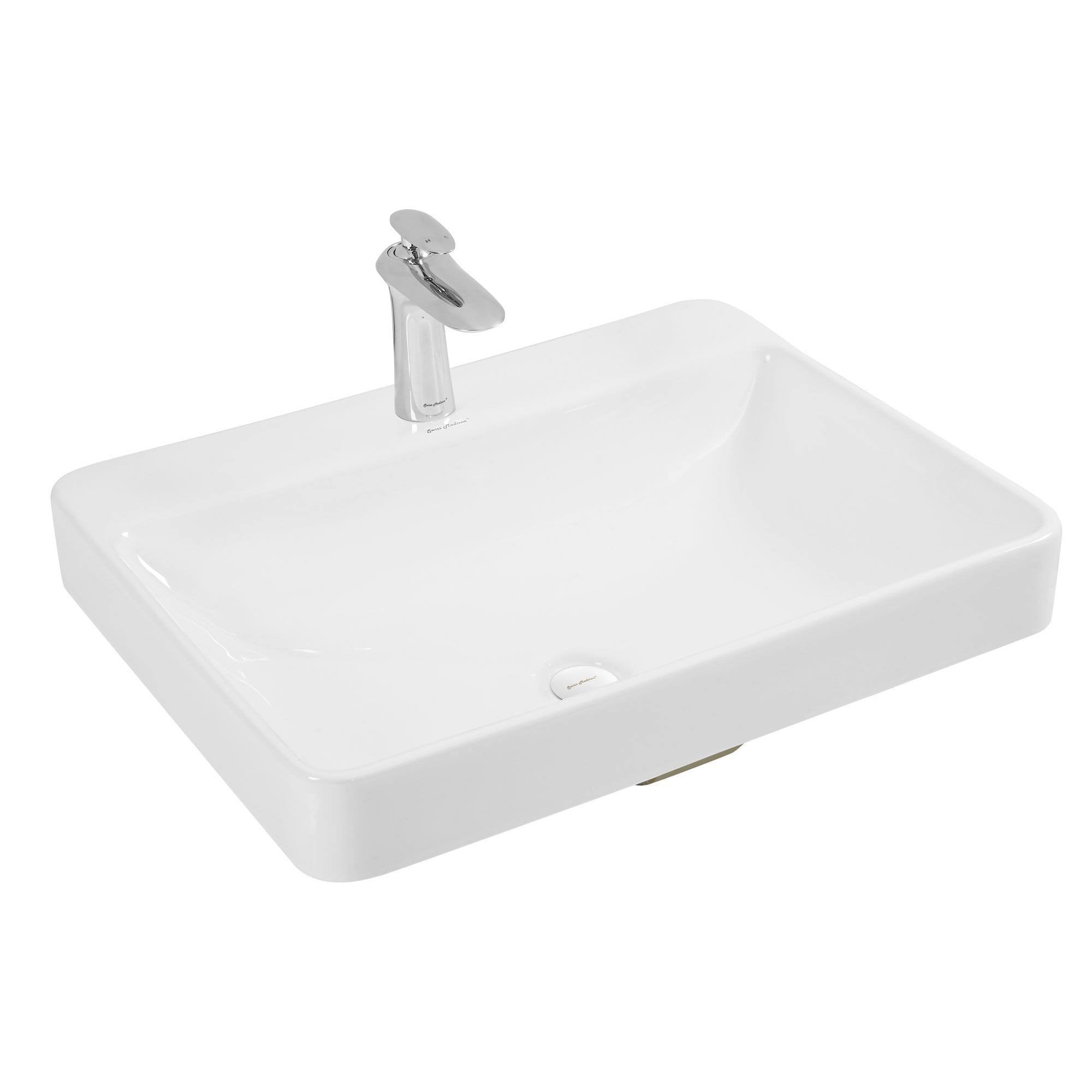 Carre Rectangular Vessel Sink (White), Swiss Madison SM-VS202
