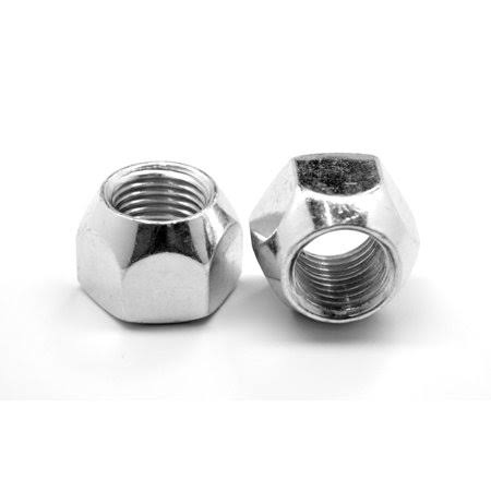7/16 inch-20 x 9/16 inch Fine Thread Wheel Nut 60 Degee Taper Low Carbon Steel Zinc Plated Pk 100