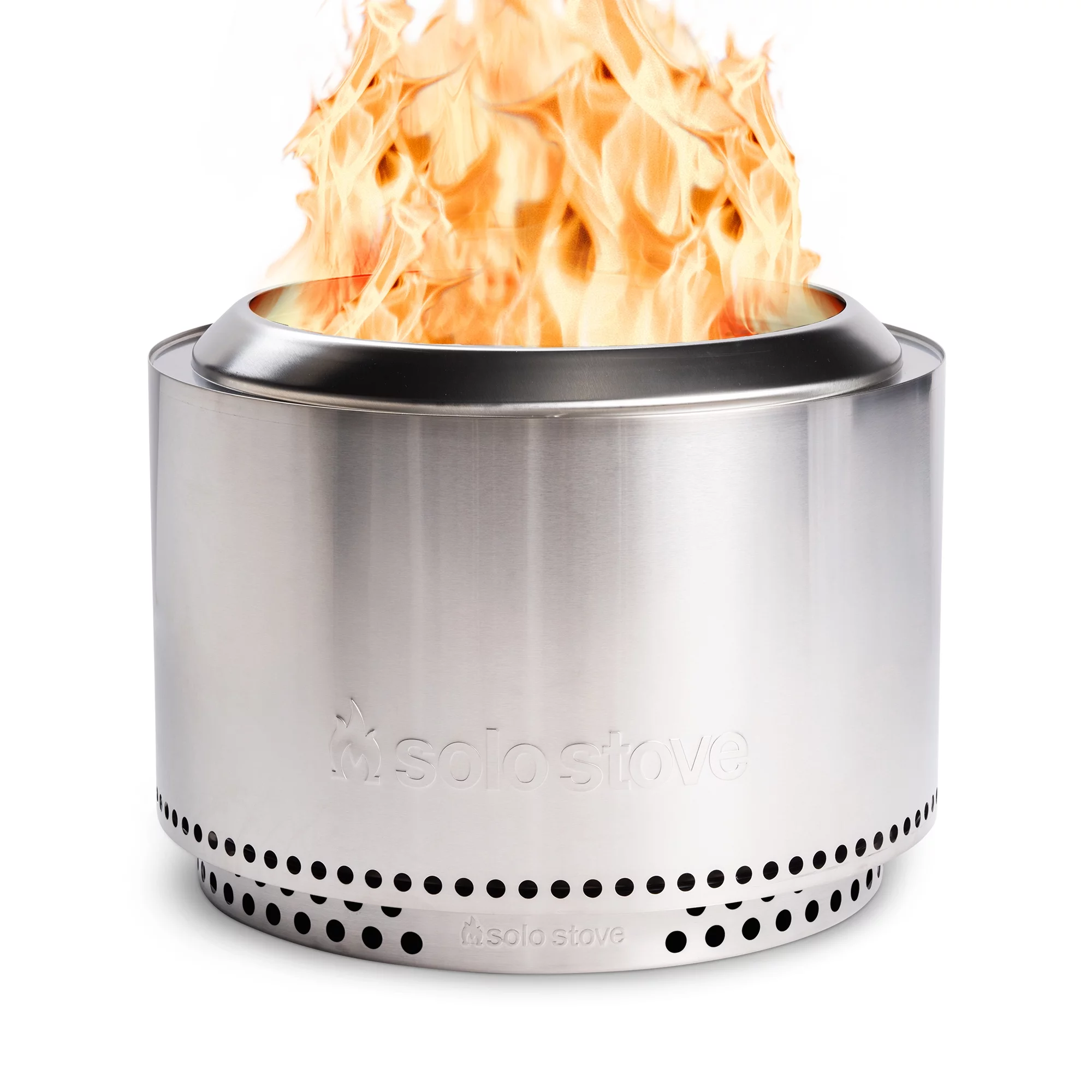 Solo Stove Yukon 27" Smokeless Fire Pit + Stand, Natural Wood Burning, 304 Stainless Steel
