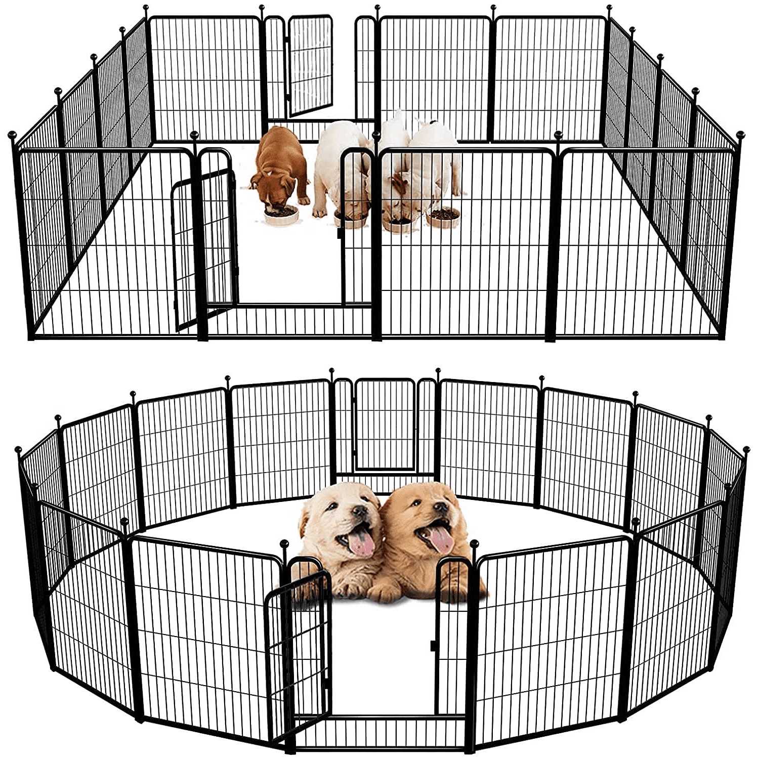 FXW Rollick Dog Playpen Outdoor,16 Panels 32 Height Dog Fence Exercise Pen with Doors for Large/Medium/Small Dogs - Pet Supplies online store