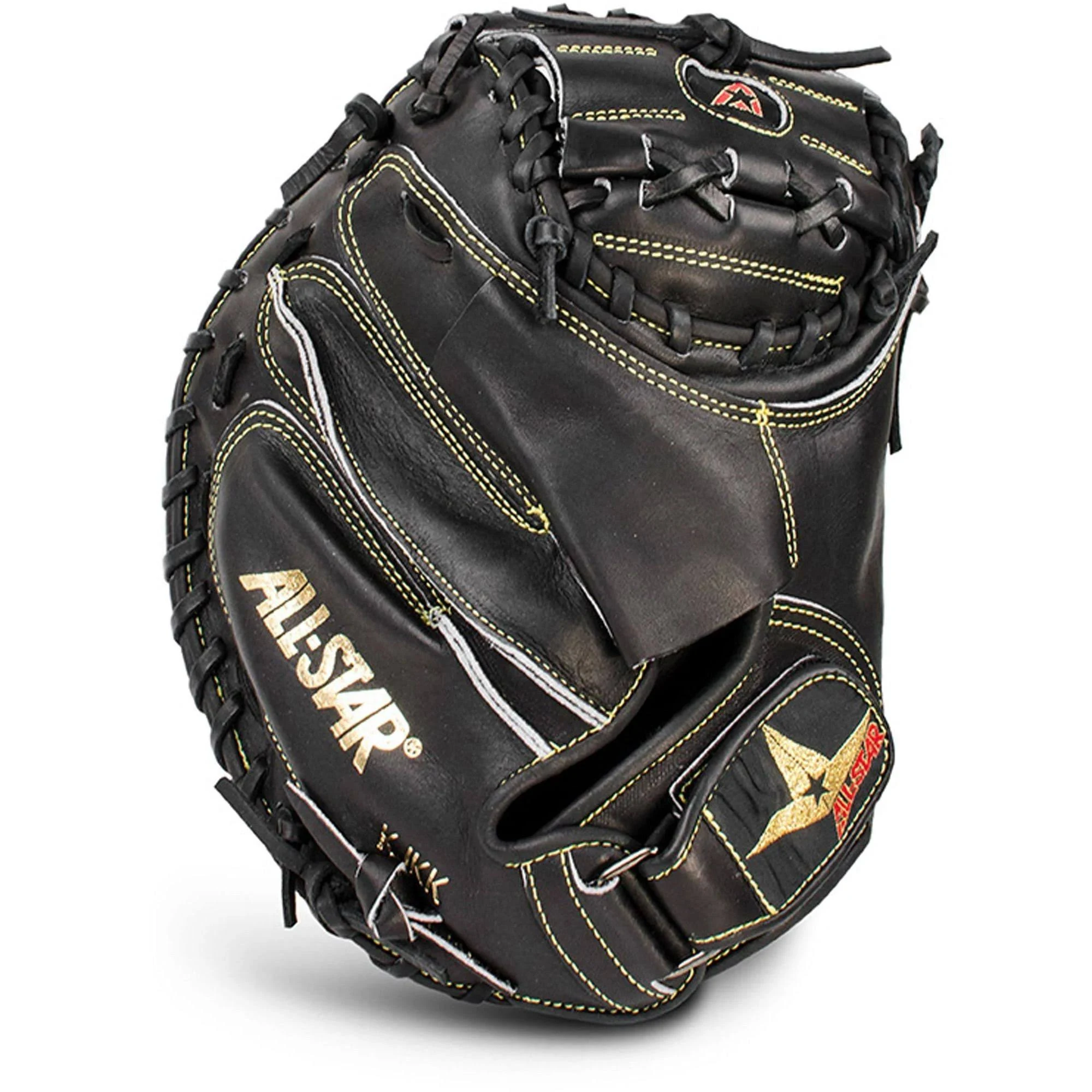 All-Star Pro Elite 33.5x22 Catcher&s Mitt, Black -CM3000SBK