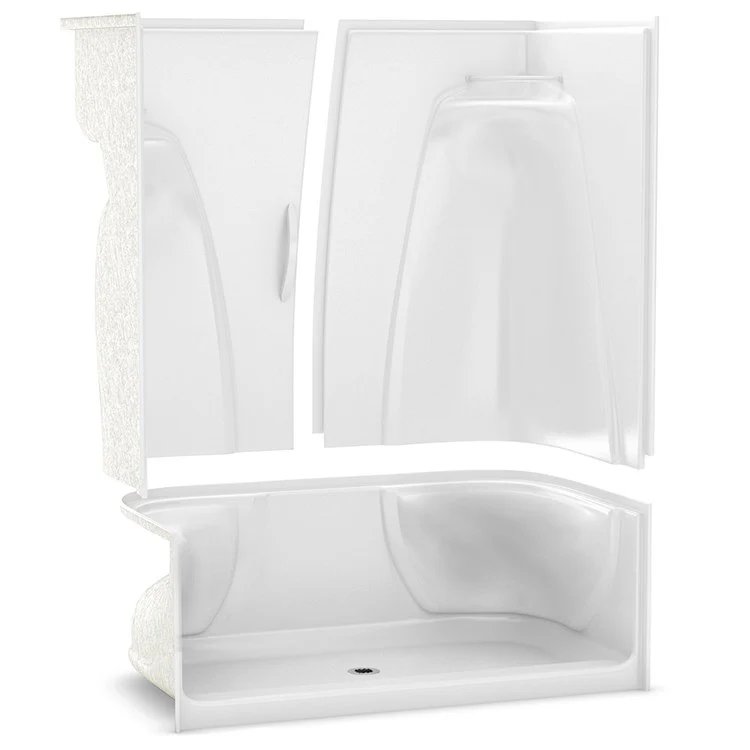 Shower Module Allia 48 x 34-1/2 x 79 Inch Acrylic White 2 Pieces No Seat