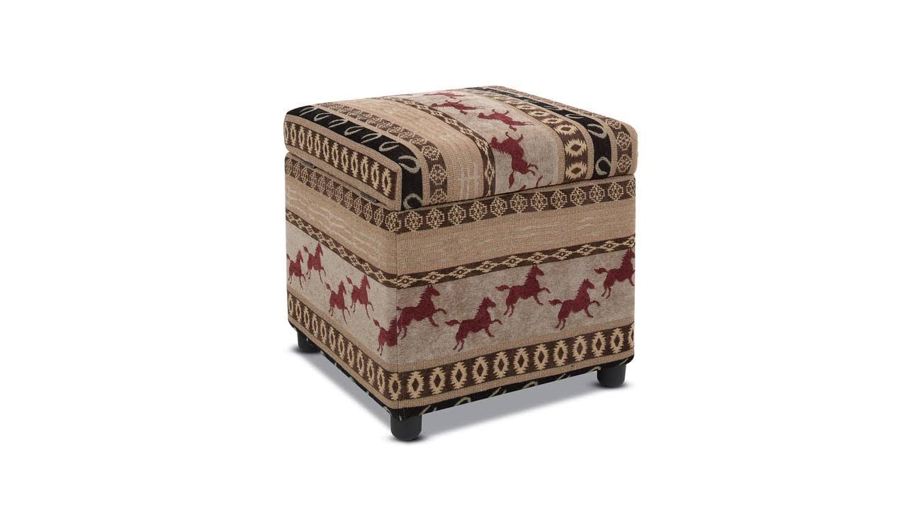 Jennifer Taylor Home Jacob Midcentury Ed Chenille Storage Ottoman in Brown | 2319-551