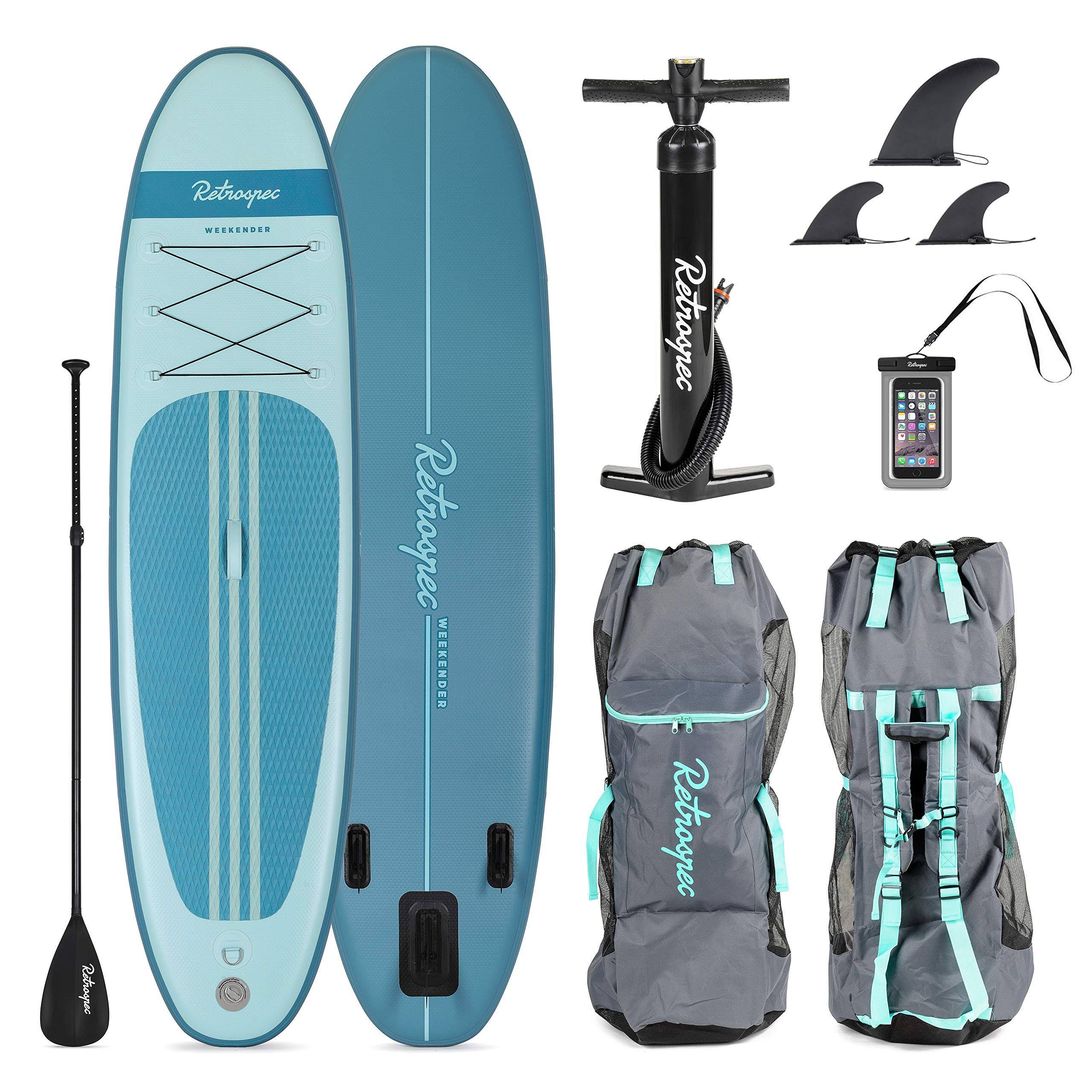 Retrospec Weekender 10& Inflatable Stand Up Paddleboard Bundle