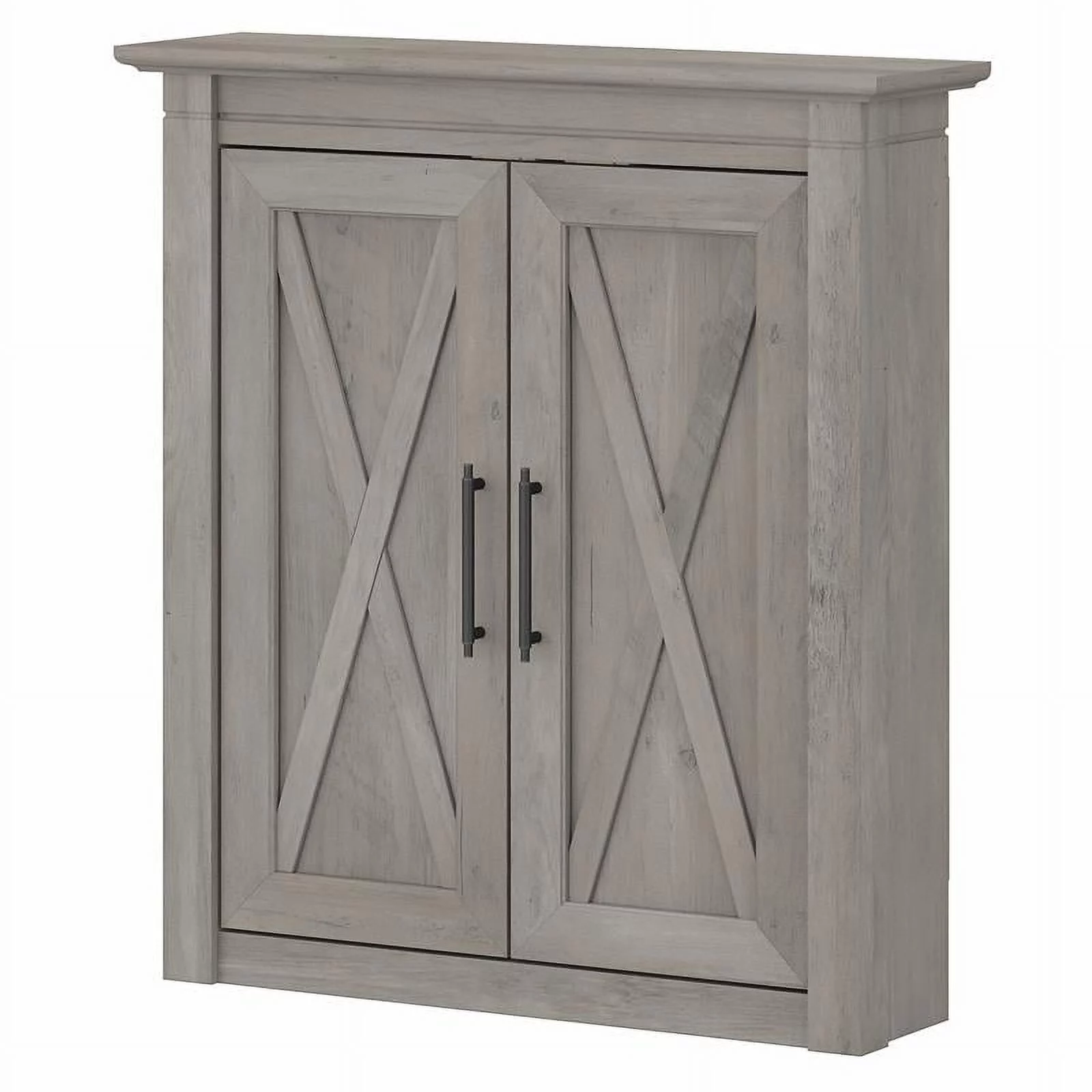 Pemberly Row Engineered Wood Bathroom Wall Cabinet with Doors in Driftwood Gray - Curated Treasures Market
