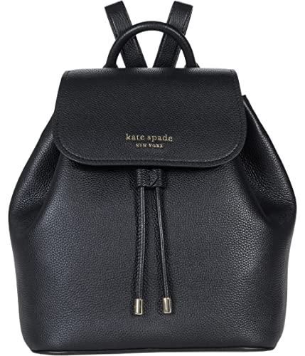 Kate Spade New York Sinch Pebbled Leather Medium Flap Backpack Black One Size