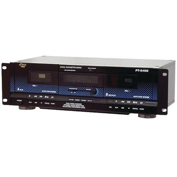 Pyle - Pro Sound PT649D Pyle Dual Cassette Deck Rack