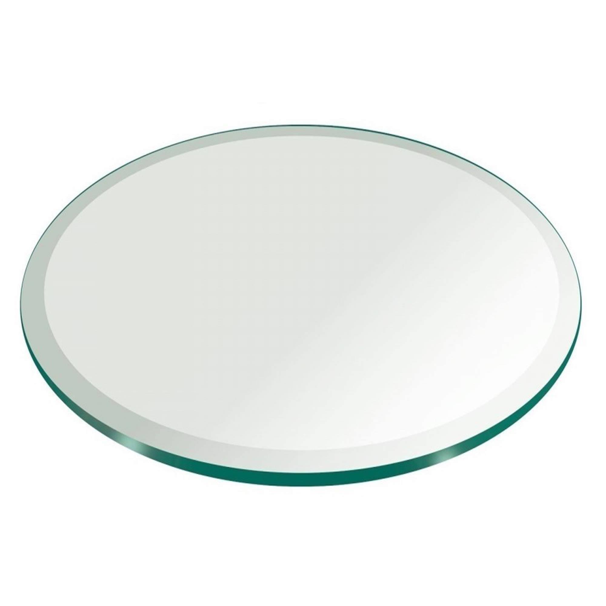 Glass Table Top: 60 inch Round 1/4 inch Thick Beveled Polish Tempered