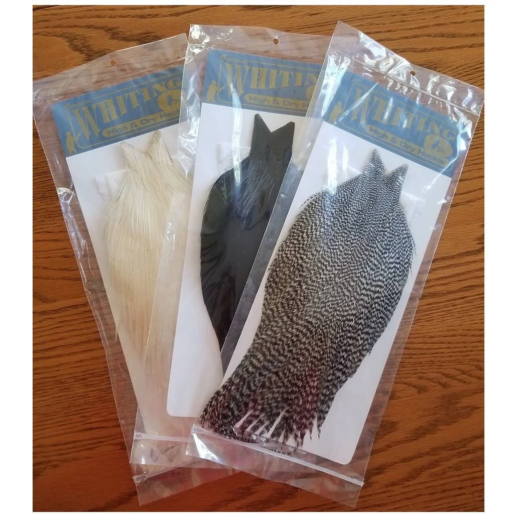 Whiting Farms High u0026 Dry Hackle Cape | White