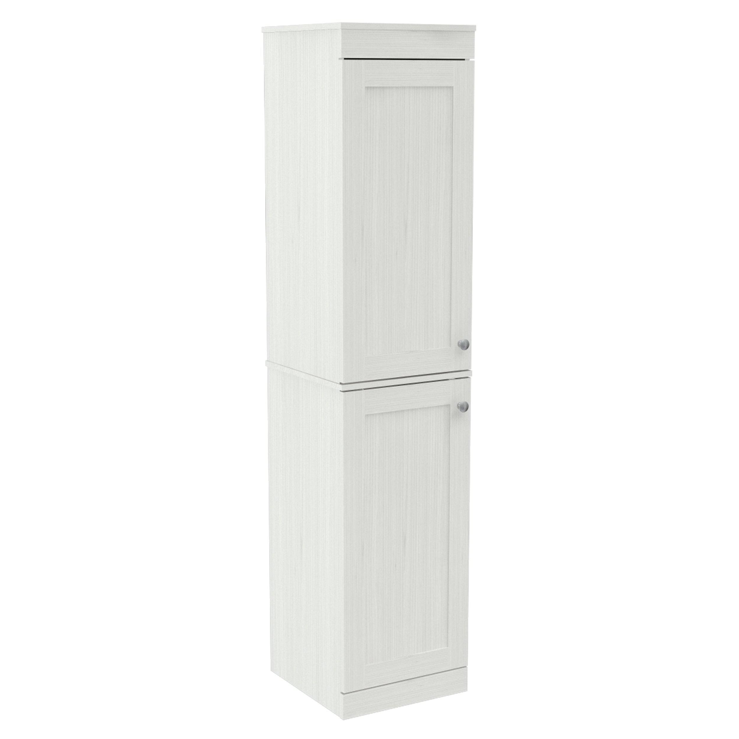 Inval Shaker Style Buffet 2-Door Slim Cabinet, Washed Oak