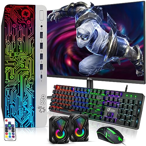 BTO RGB Gaming Desktop PC Bundle - Intel Core i5 6th Gen, 16GB DDR4 Ram, 1TB SSD, NVIDIA GeForce GTX 1050 Ti 4GB, New 24-inch Monitor