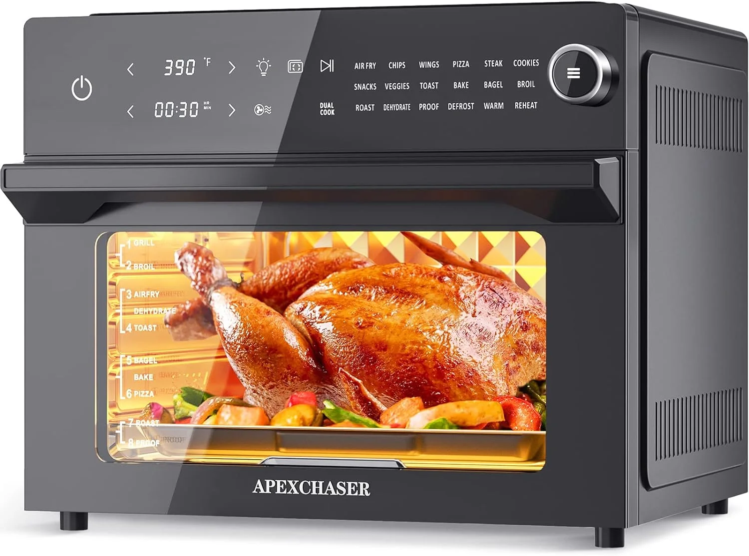 OUWI Air Fryer Toaster Oven Combo, 32QT/30L Large Countertop Convection Toaster Oven, 18-in-1 Functions, Fits 13" Pizza