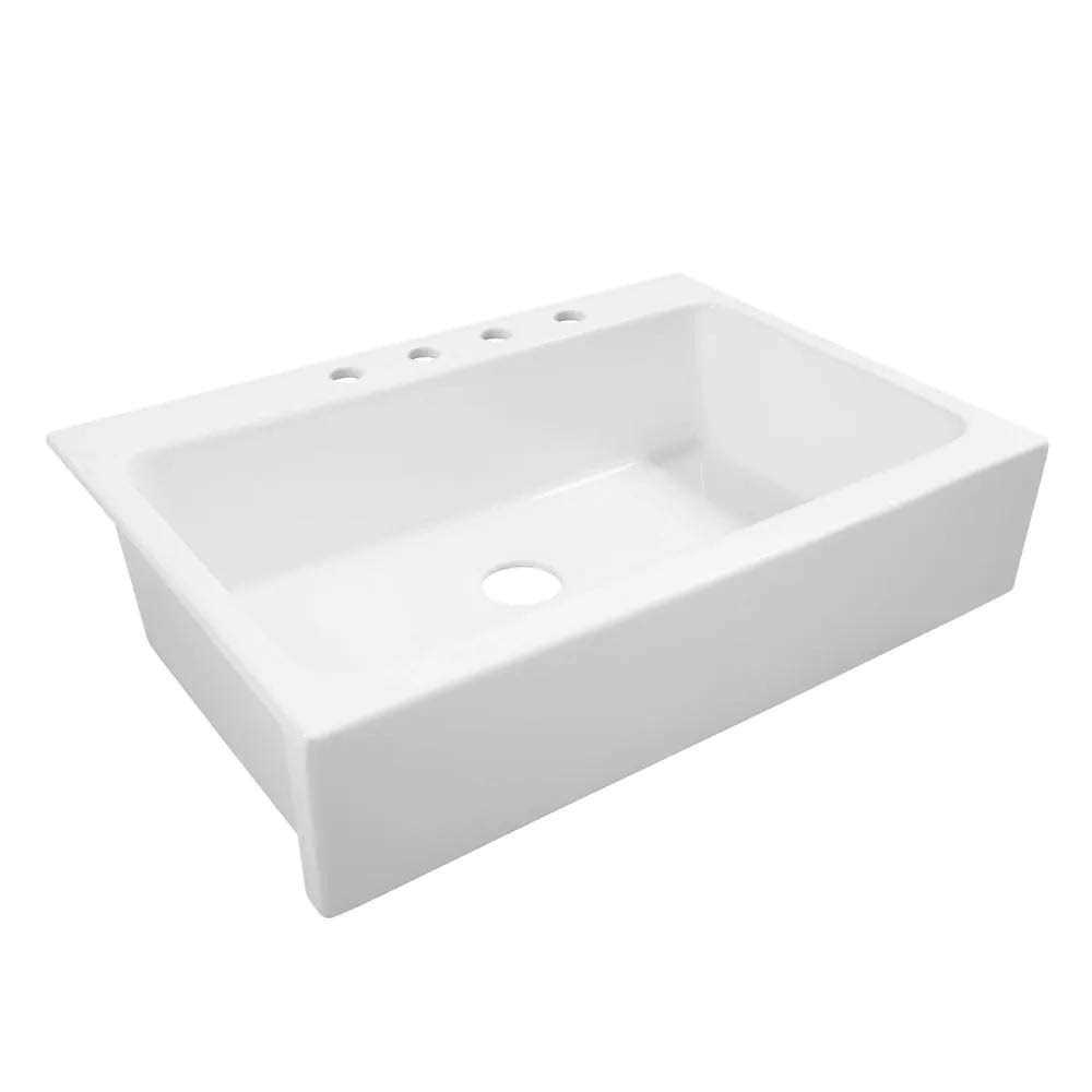 Sinkology Josephine 34 Quick-Fit Drop-In Farmhouse Single Bowl Fireclay Kitchen Sink - Shop Hardware Tools Online Store