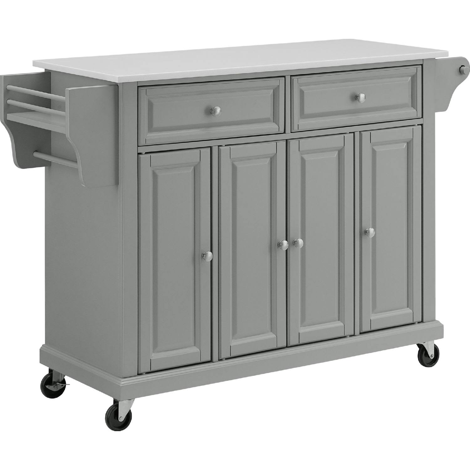 Crosley Full Size Granite Top Kitchen Cart/Island Gray/White