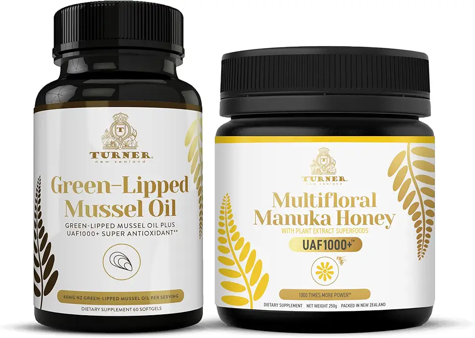 TURNER New Zealand Omega-3 Green Lipped Mussel Oil, 53x Higher Potency for Superior Joint Comfort & Mobility, No Fishy Aftertaste, 1 Bottle