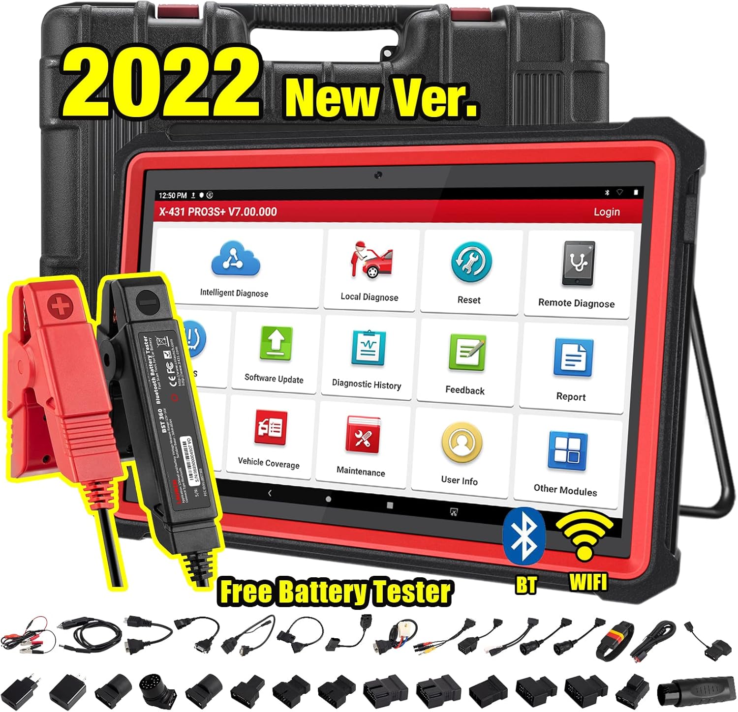 2022 Newest LAUNCH X431 PRO3S+,Upgraded of X431 V,Full Bi-Directional Car Diagnostic Scanner,OEM All System & 31+ Service Scan Tool,ECU Coding