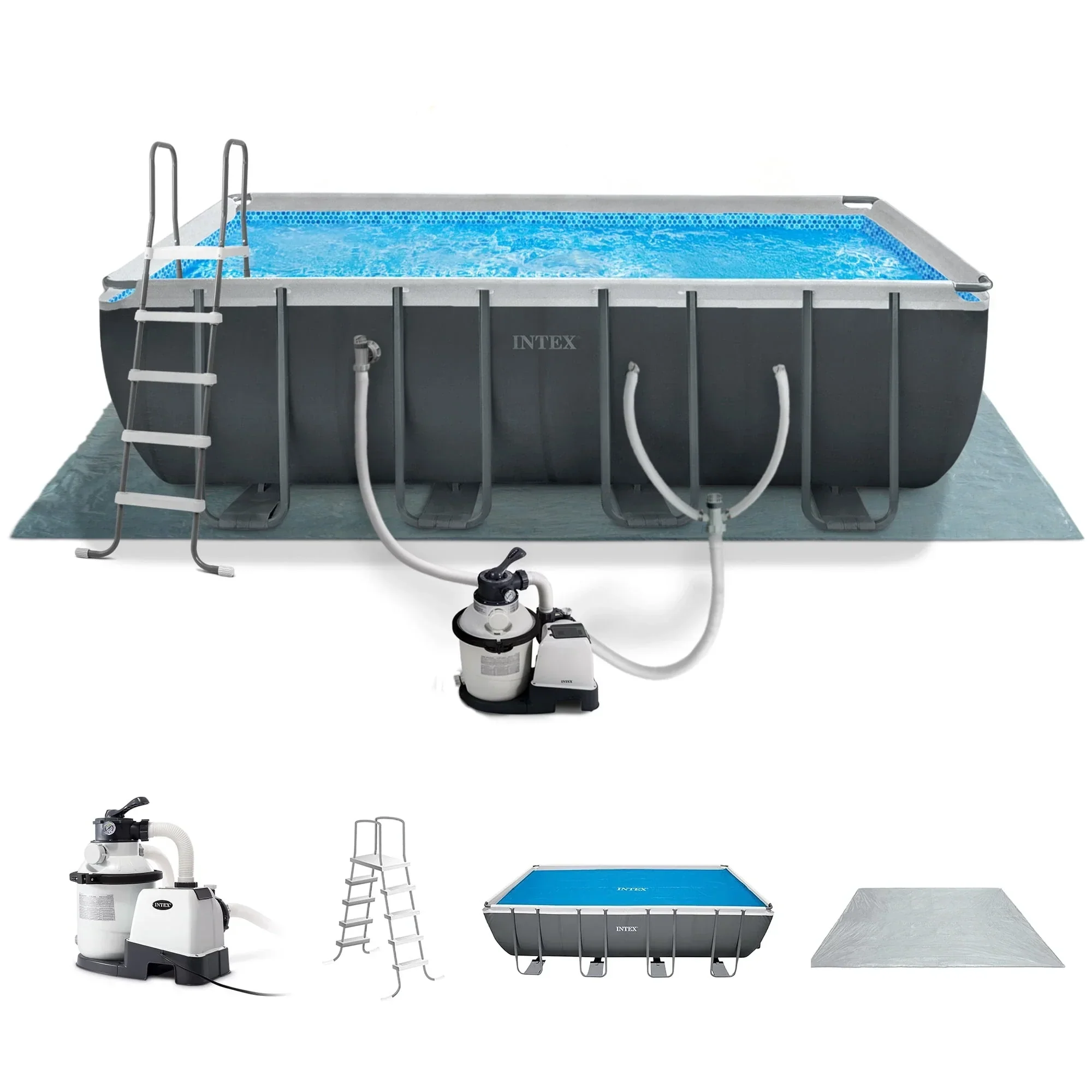 Intex 18 ft x 9 ft x 52 in Ultra XTR Above Ground Pool and Solar Pool Cover