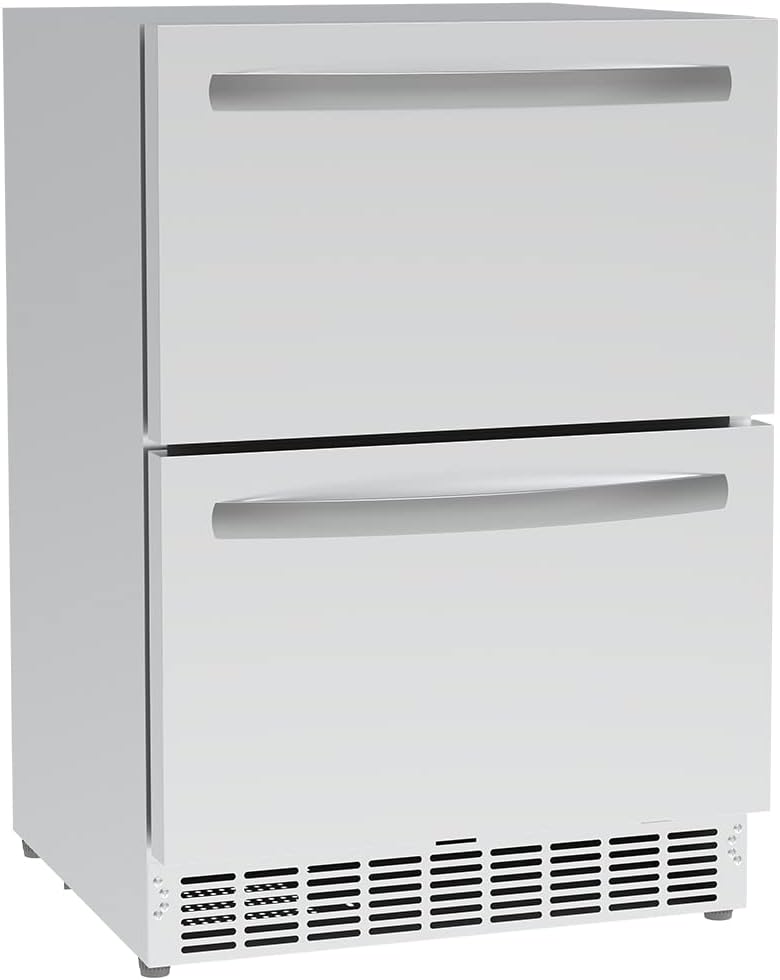 Eficentline 24 inch Weather Proof Design Indoor and Outdoor Under Counter Drawer Fridge
