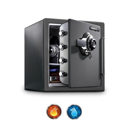 SentrySafe Fireproof and Waterproof Steel Home Safe with Dial Combination Lock & Sentry Safe Safe Box, Fireproof Waterproof