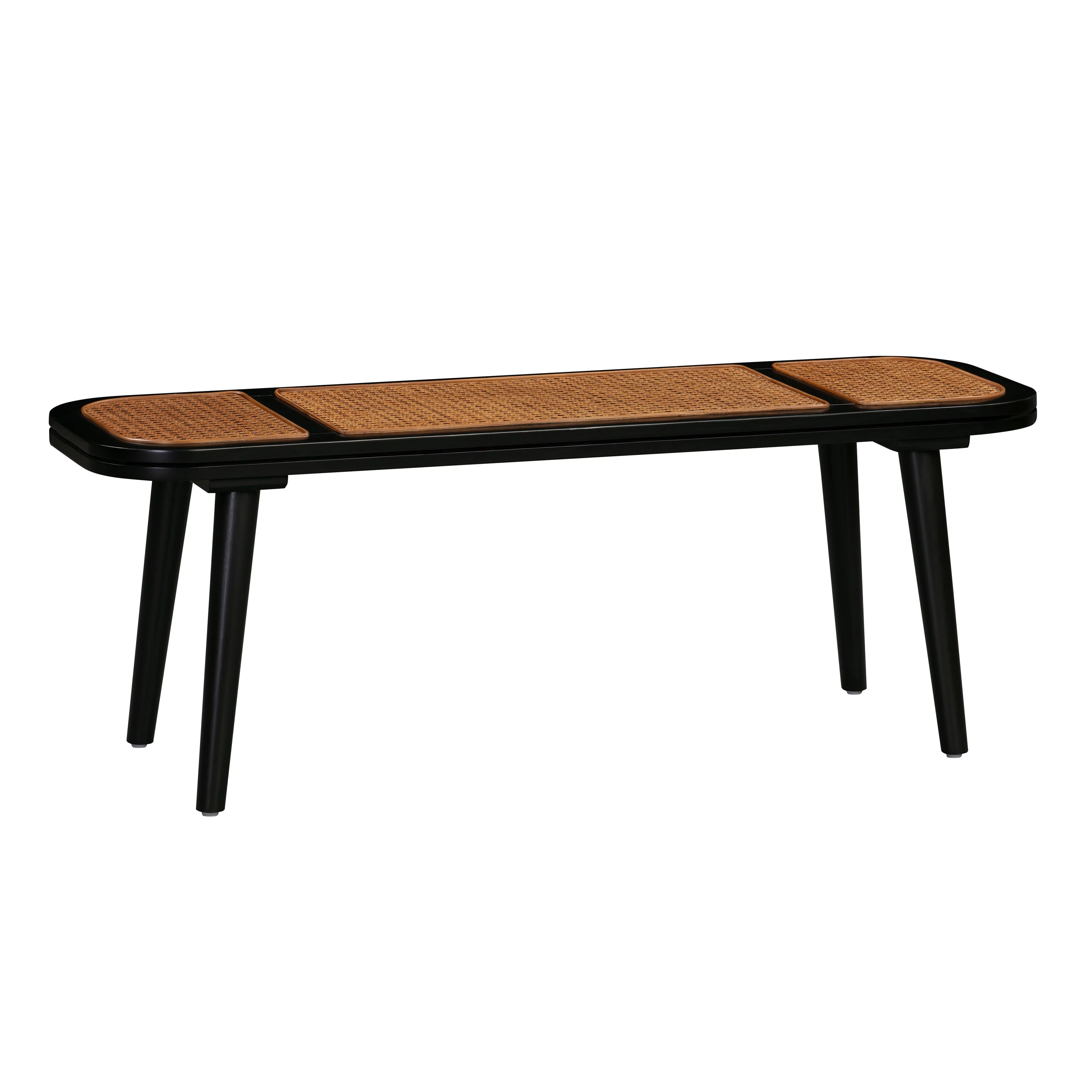 TOV Furniture Emilia Acacia Bench with Woven Cane Seat