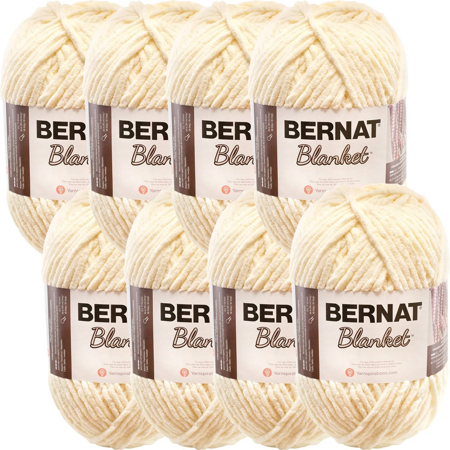 Bernat 99665 Blanket Big Ball Yarn-Vintage White, Multipack of 8, Pack - Megean