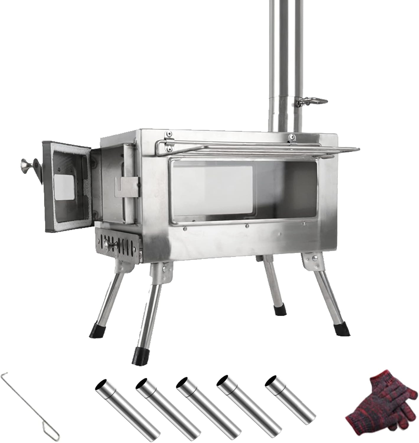 Wood Stove Hot Tent Stove, Camping Wood Stove Stainless Steel Camping Tent Stove