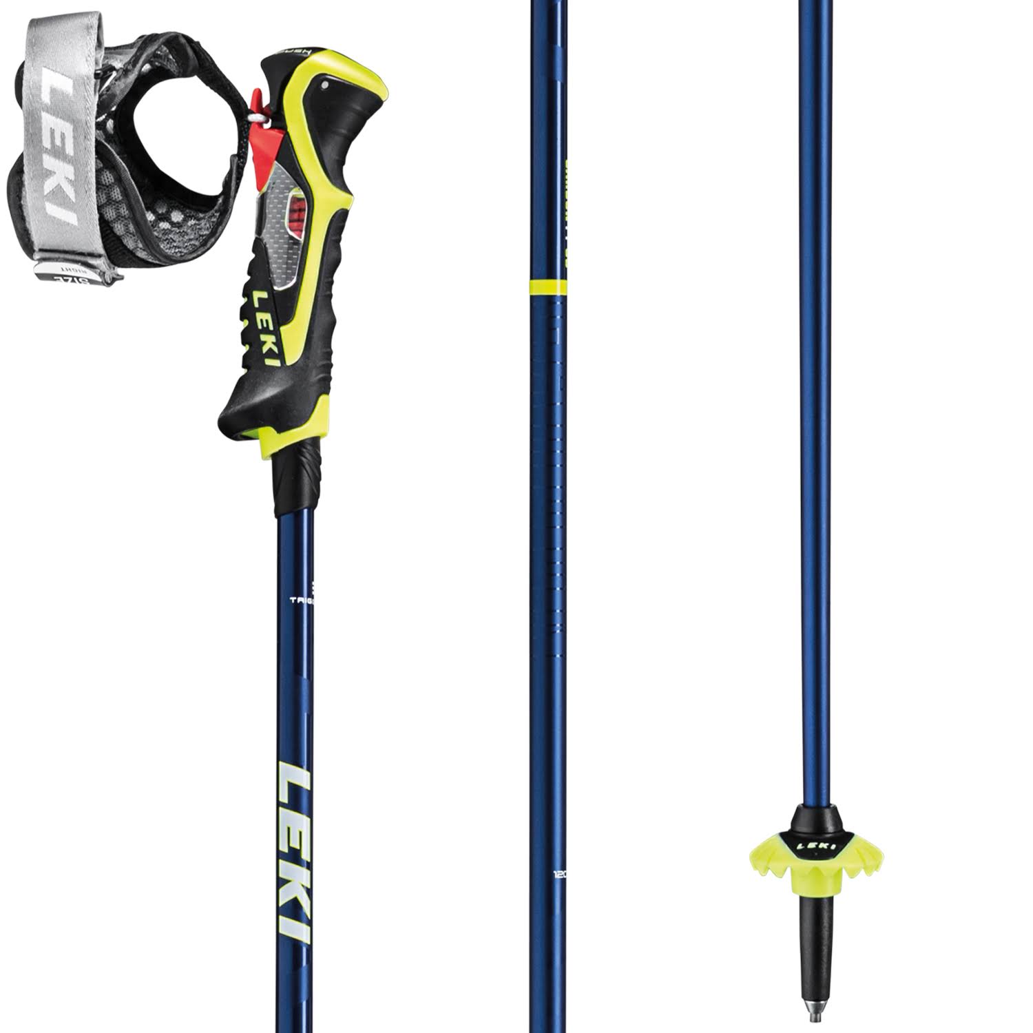 Leki Carbon 14 3D Ski Poles Blue/Yellow 120cm