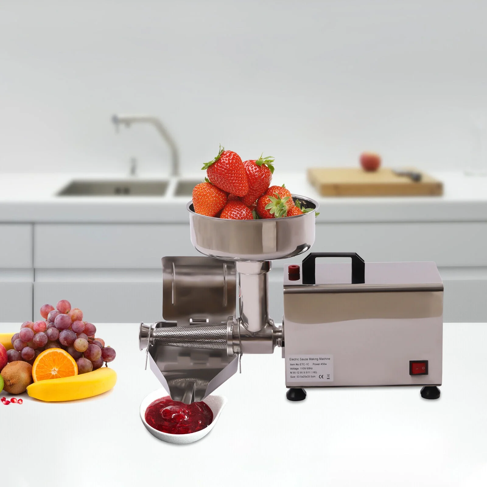 Tomato Milling Machine Electric Tomato Strainer Sauce Maker & Food Strainer 2in1