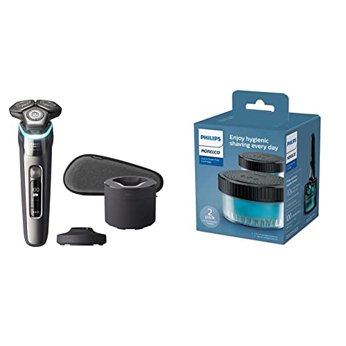 Philips Norelco Shaver Series 9000, Wet and Dry Electric Shaver, with Lift & Cut Shaving System and SenseIQ Technology, Pop-up Trimmer, Cleaning Pod