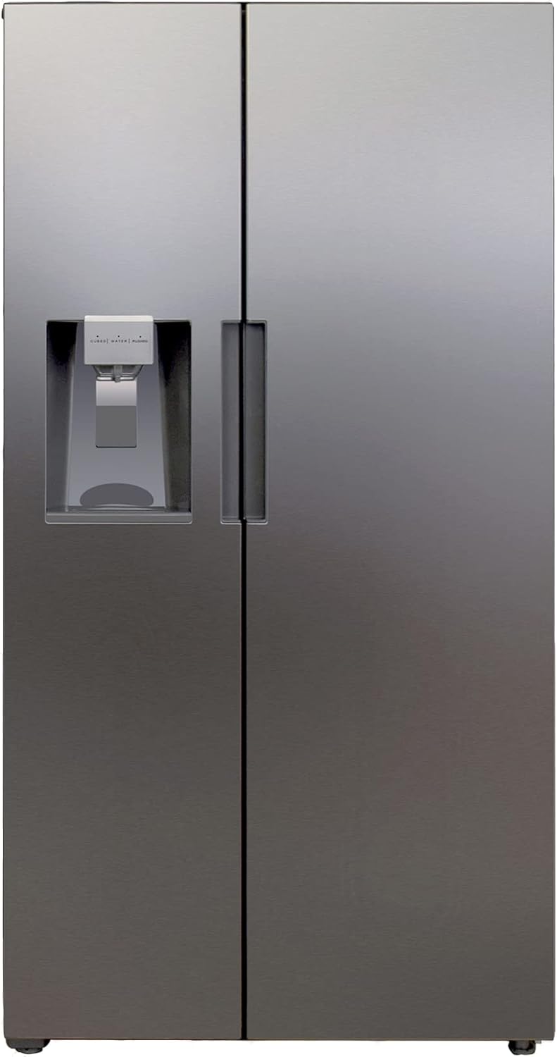 SMETA 36 Inch French Door Refrigerator Full size 26.3 Cu.Ft Freestanding with Auto Ice Maker and Water Dispenser Large Capacity Refrigerator for Home