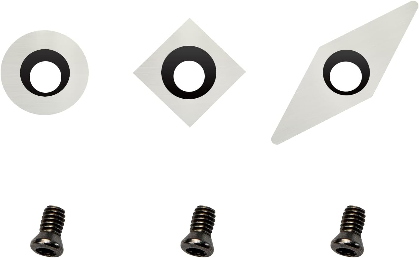 FJL FORCE 3PCS Tungsten Carbide Lathe Tools Cutters Inserts Set for Wood Lathe Turning Tools(Include 11X11mm Square