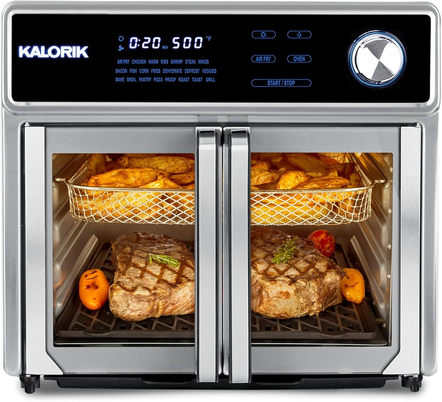 Kalorik MAXX® AFO 47631 SS AS SEEN ON TV Air Fryer Oven Grill (26 Qt) Digital Smokeless Indoor Grill and Air Fryer Oven Combo with 11 Accessories