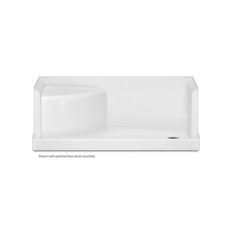 Shower Base Shower Pan Right Hand Seat White 60 x 32 x 21 Inch Acrylic Left Hand Drain