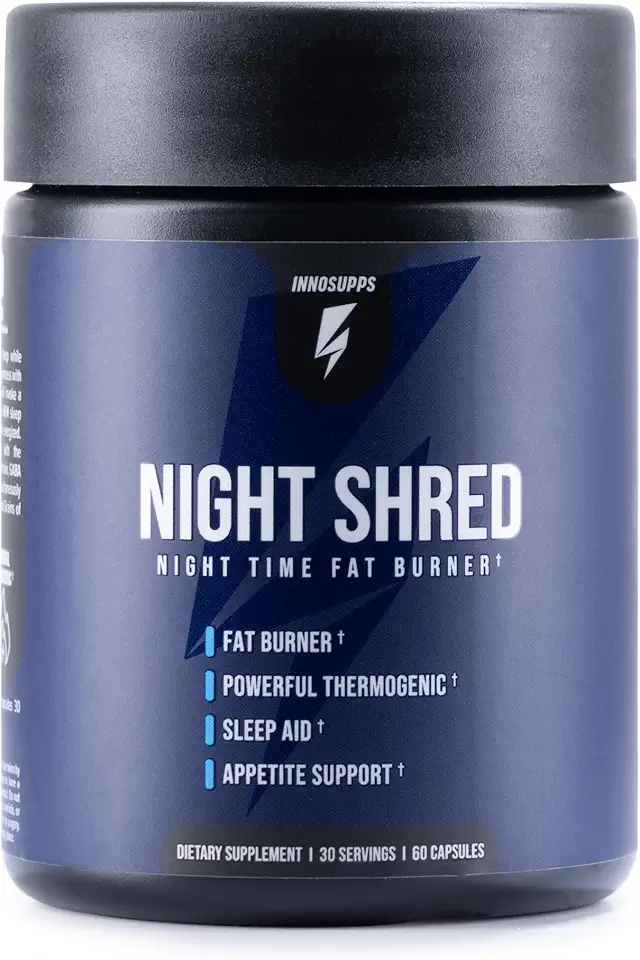 Night Shred Fat Burner and Natural Sleep Support | Ashwaganda, 5-HTP, CLA