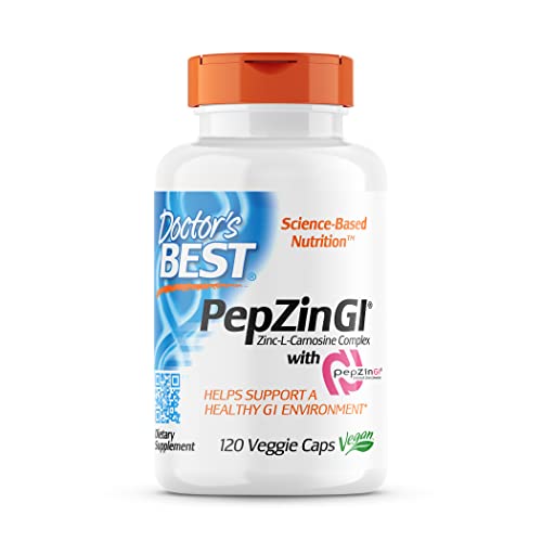Doctor's Best PepZin GI, Zinc-L-Carnosine Complex, Non-GMO, Vegan, Gluten /Soy Free, Digestive Support, 120 Veggie Caps - Kansas Nuitrition - HNZSDS