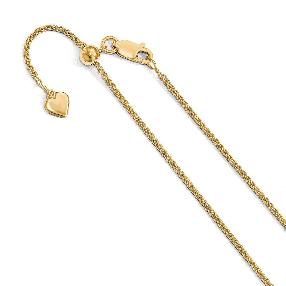 The Black Bow 1.5mm Gold Tone Plated Sterling Silver Adj. Wheat Chain Necklace, 22in