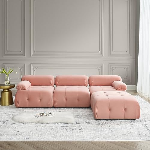Sleeper Sofa couches Ottoman Cloud Couch Bed Loveseat Living Room Furniture Sturdy Solid Wood Frame Modular Sectional Comfortable Velvet Upholstery