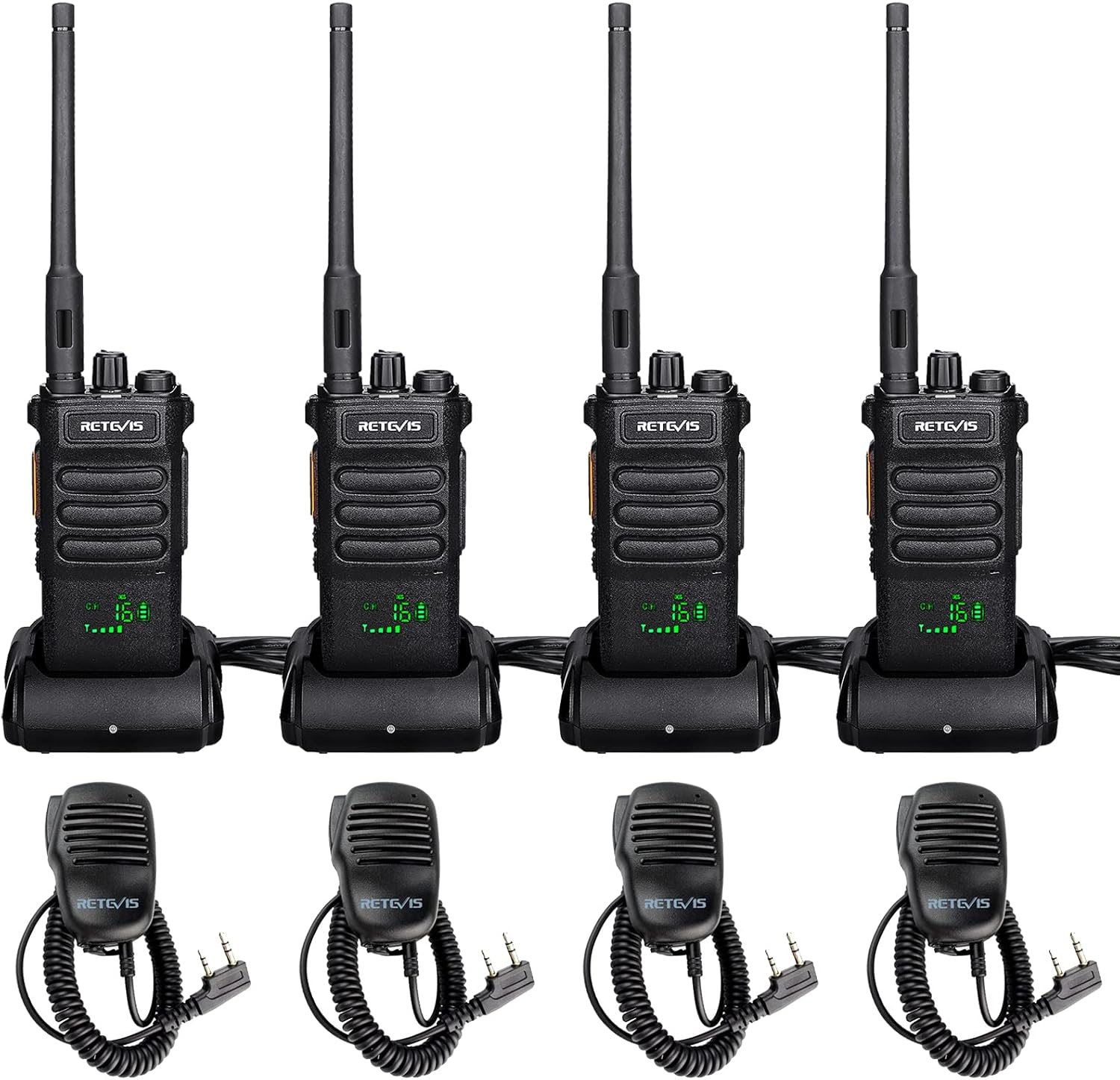 Retevis RT86 Two Way Radios Long Range Rechargeable,High Power Heavy Duty 2600mAh 2 Way Radios