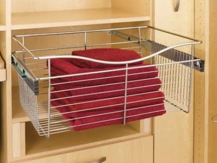 Rev A Shelf Rscb.241411Sn.5 24 in. W x 14 in. D x 11 in. H Wire Pull-Out Baskets - Satin Nickel
