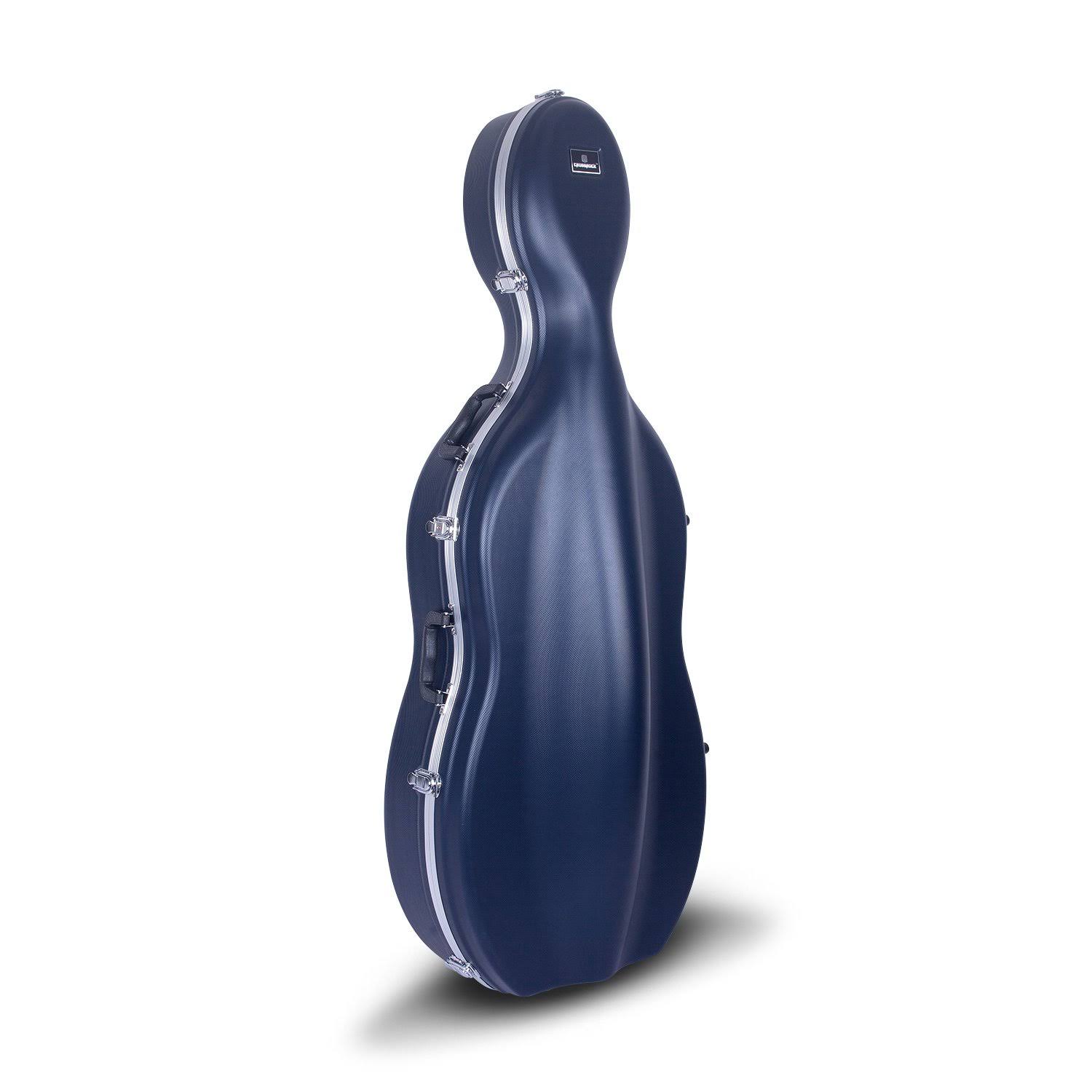 Crossrock CRA860CEFBL ABS Molded Cello Case with Wheels in Blue- for Both 4/4 Size and 3/4 Size