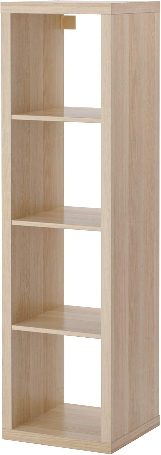 IKEA KALLAX shelving unit white stained oak effect (42x39x147 cm) 4 shelf