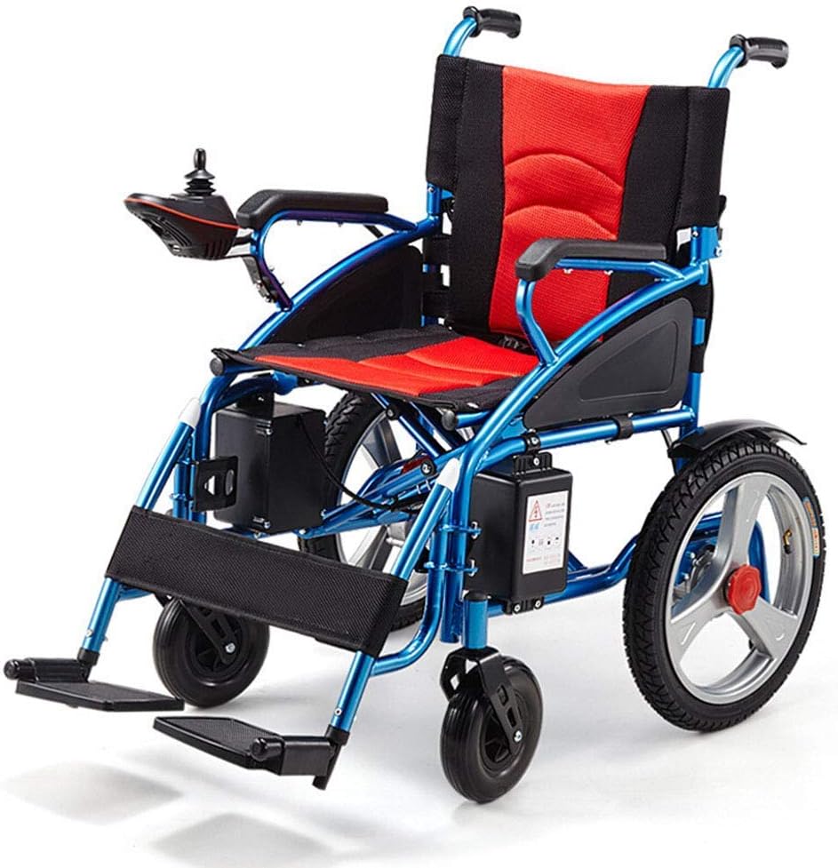 Fashion Portable Wheelchair Portable Folding Wheelchair Foldable Lightweight Electric Power Wheelchairs - with 20A Lithium Battery