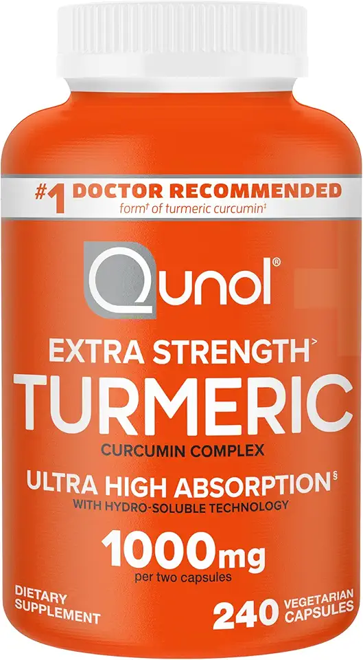 Qunol Turmeric Curcumin Supplement, 1000mg with Ultra High Absorption, for Joint Support, Extra Strength Capsules, 240 Count - Kansas Nuitrition