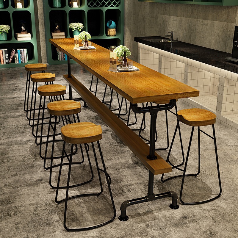 【Furniture】Table Rock Plate Bar Table Light Luxury Long High Home Chair Simple Table and Chair
